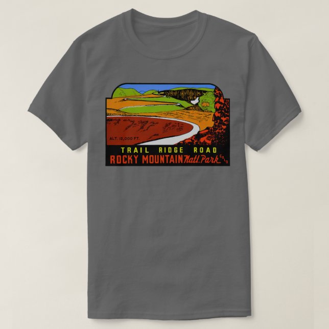 Camiseta Viagens vintage RMNP Ridge Road (Frente do Design)