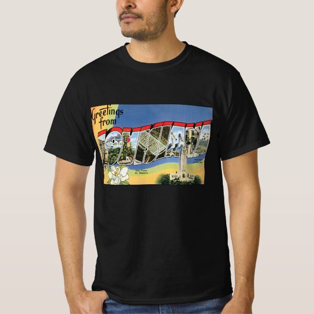 Camiseta Viagens vintage, Saudações Do Golfo Da Louisiana (Frente)