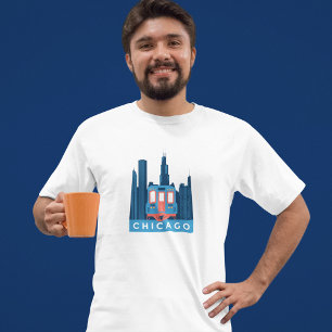 Camiseta Viagens vintage Skyline Chicago