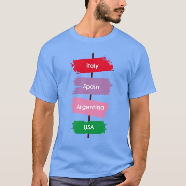 Camiseta Viajando homens (Frente)