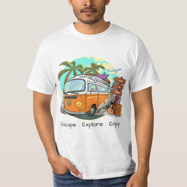 Camiseta Viajando longe, respirando mais fundo (Frente)