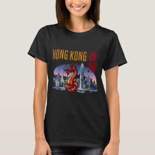 Camiseta Viajante de Hong Kong Ano do Dragão Porto de Vitór