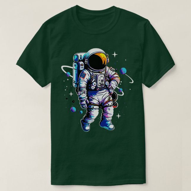 Camiseta Viajante espacial em Planeta Distante para rapazes (Frente do Design)