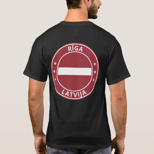 Camiseta Viajante Global - Rīga | Riga, Letónia | Letónia (Verso)