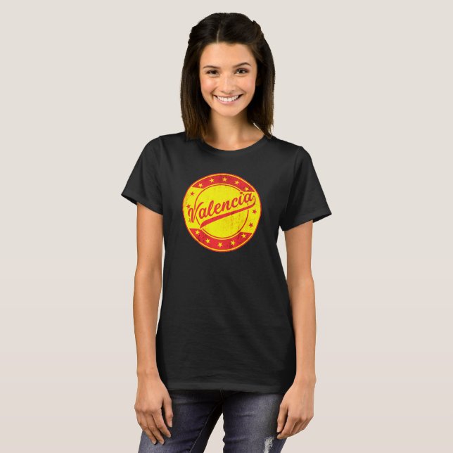 Camiseta Viajante global - Valência, Espanha (Frente Completa)