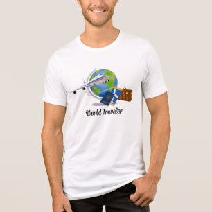Camiseta Viajante mundial, embalado e pronto para ir