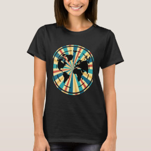 Camiseta Viajantes Países Viajantes Cartografia Retrô Wor