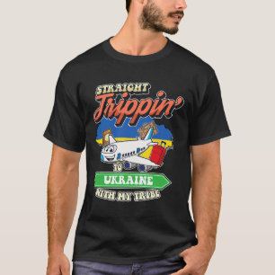 Camiseta Viajar direto para a Ucrânia com minha família tri