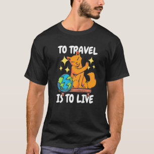 Camiseta Viajar É Viver Com Um Gato