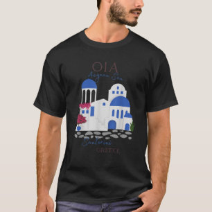 Camiseta Viajar Ilha Grega Santorini Grécia Oia Aldeia B