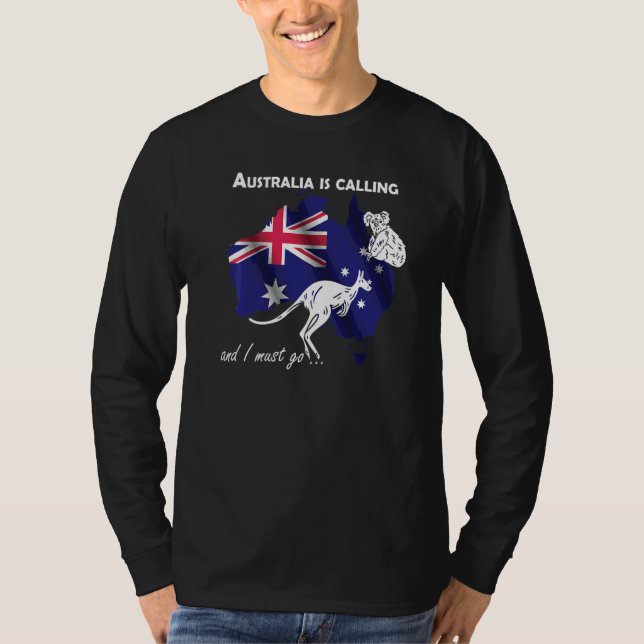 Camiseta Viajar para a Austrália para Koala e Canguru como  (Frente)