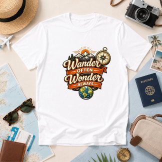 Camiseta Viaje Frequentemente, Sempre Se Maravilhe Humor de