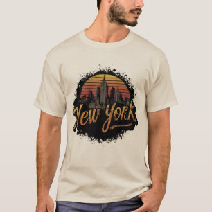 Camiseta Vibe do Estado de Nova Iorque, Retro Vintage, Nova