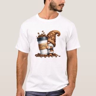 Camiseta Vibes aconchegantes em cada gole! Adorável gnomo d