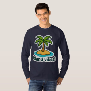 Camiseta Vibes da Ilha Tropical Palm Tree Sticker