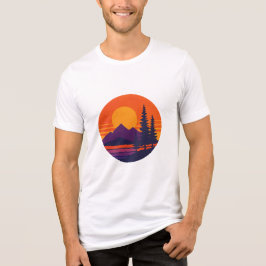 Camiseta Vibes da Natureza do Pôr do Sol Retrô | Estética V