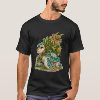Camiseta Vibes de Marés Lentas Tartaruga Marinha Fofa