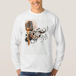 Camiseta Vibes de Música Minimalistas - Esquema do Lápis Pr