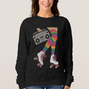 Camiseta Vibes de Patinação de Rolo Retrô - Patinadora Rosa