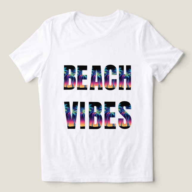 Camiseta Vibes de praia feminina (Design frontal)