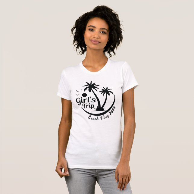 Camiseta Vibes de praia para raparigas (Frente Completa)