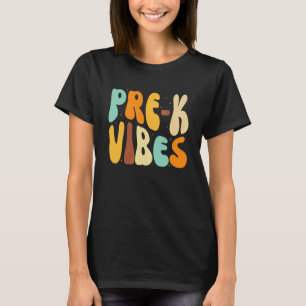 Camiseta Vibes de Pré K de Volta às Aulas Meninas Meninos C
