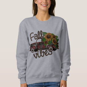 Camiseta Vibes de queda   Pickup Truck e Sunflower