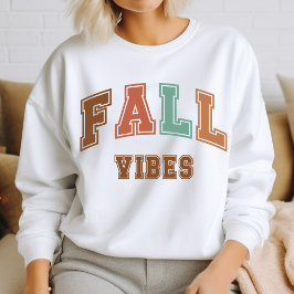 Camiseta Vibes de Queda Tendy Autumn Varsity Sweatshirt