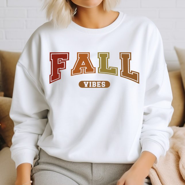 Camiseta Vibes de Queda Tendy Autumn Varsity Sweatshirt (Criador carregado)