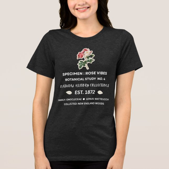 Camiseta Vibes de Rosa Botânica Vintage (Frente)