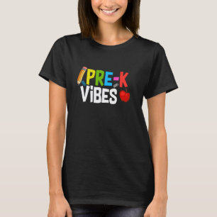 Camiseta Vibes do Primeiro Dia do Pré-K Professor Aluno De