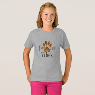 Camiseta Vibes Pawsitivos - Design de Reprodução de Palavra