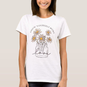 Camiseta Vibes Positivos Flores Que Empoderam Tee Autoamor