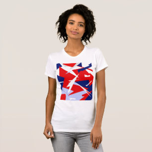 Camiseta Vibes Positivos Vermelho Azul Branco