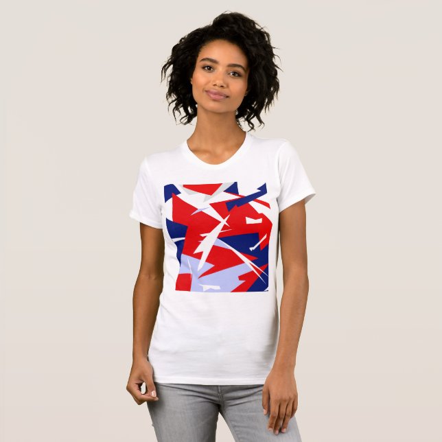 Camiseta Vibes Positivos Vermelho Azul Branco (Frente Completa)