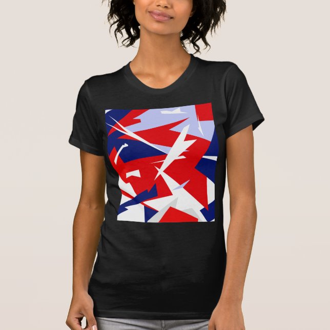 Camiseta Vibes Positivos Vermelho Azul Branco (Frente)