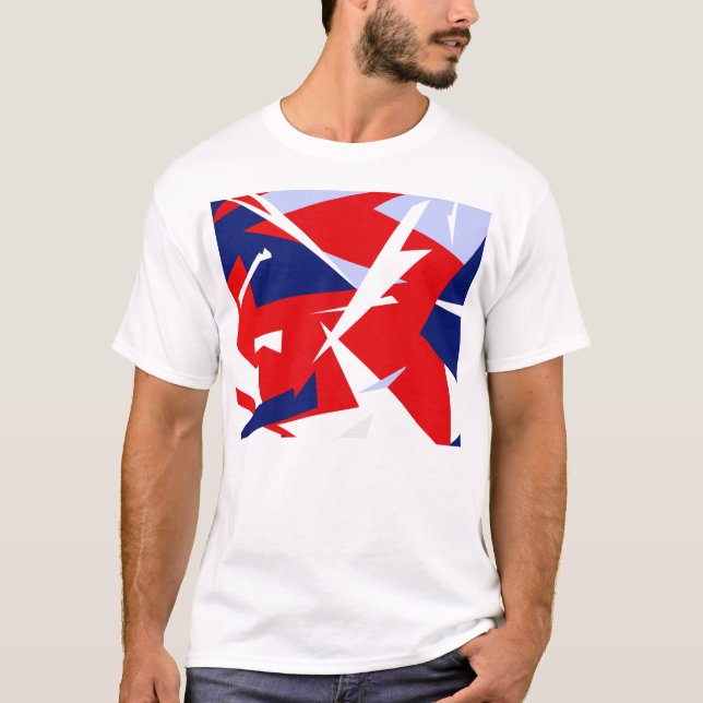 Camiseta Vibes Positivos Vermelho Azul Branco (Frente)