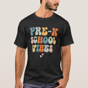 Camiseta Vibes Pre K Professora De Volta À Colheita De Vint