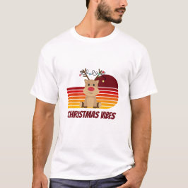 Camiseta Vibes Reindeer personalizados de Natal