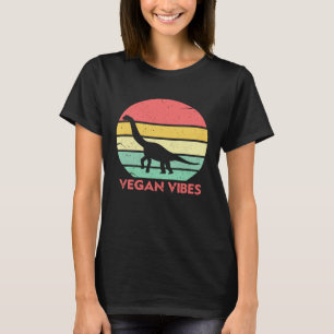 Camiseta Vibes Veganos Vegan Vegetariano Dinossauro Retro