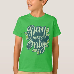 Camiseta Vibes verdes de nome personalizado