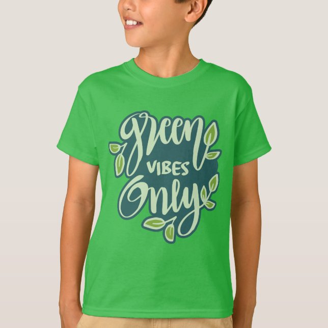 Camiseta Vibes verdes de nome personalizado (Frente)