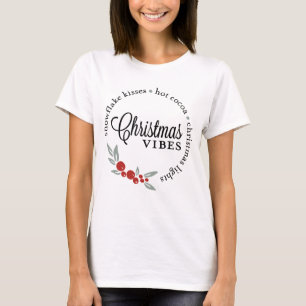 Camiseta Vibes Wreath de Natal