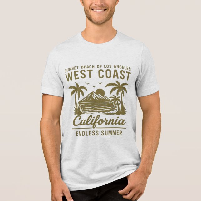 Camiseta Víblias da Costa Oeste - Escape Sunset da Califórn (Frente)