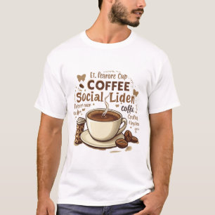 Camiseta Víblias de café - Gráfico de safra com Copas, Feij