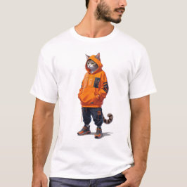 Camiseta Víblias de Gato Urbano - Design de Roupa de Rua Fu