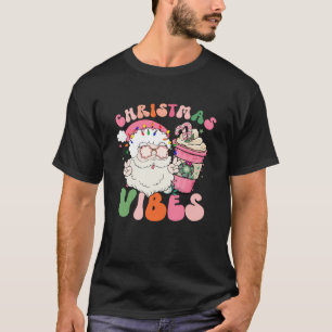 Camiseta Víblias de Natal cor-de-rosa Papais noeis engraçad