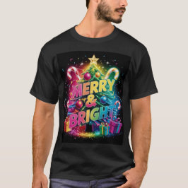 Camiseta Víblias de Natal de Neon Brilhante e Negrito, de u