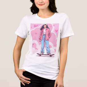 Camiseta Víblias de Skater - Colagem Estética de Pastel