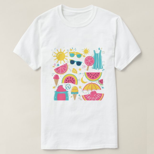 Camiseta Víblias de Verão Coloridas - T-S sazonais brilhant (Frente do Design)